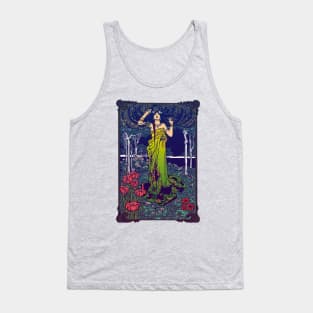 Art Nouveau Lady (green) Tank Top